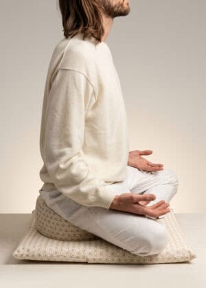 Cusciono fiore della vita e tappetino quadrato per meditare